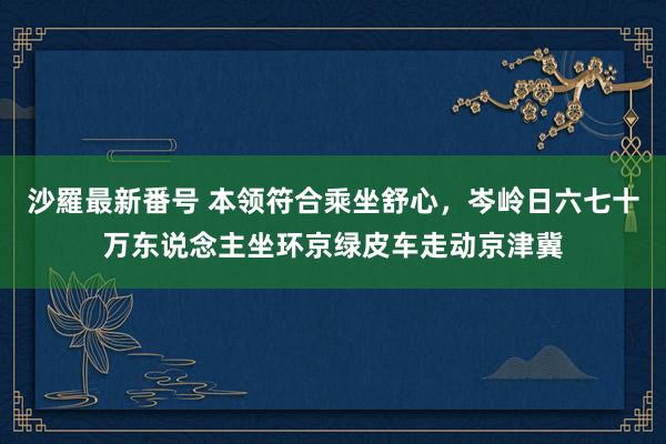 沙羅最新番号 本领符合乘坐舒心，岑岭日六七十万东说念主坐环京绿皮车走动京津冀