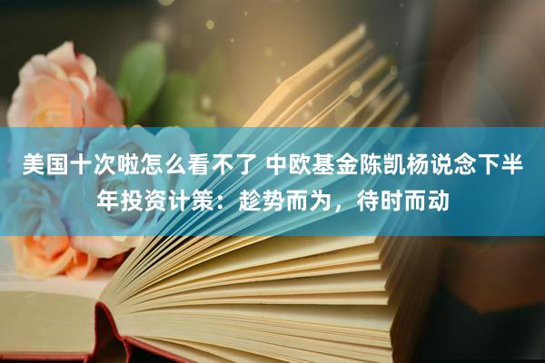 美国十次啦怎么看不了 中欧基金陈凯杨说念下半年投资计策：趁势而为，待时而动