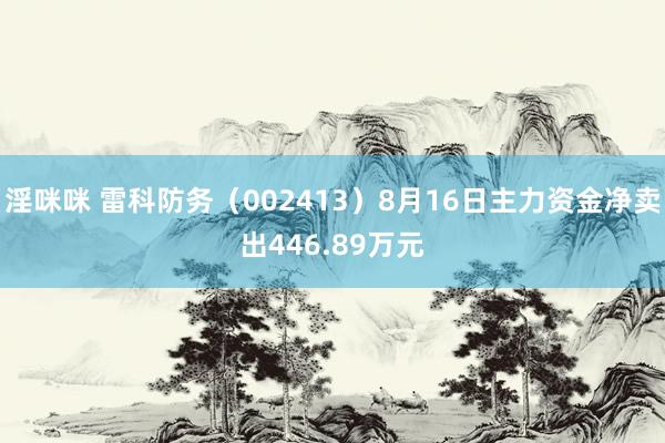 淫咪咪 雷科防务（002413）8月16日主力资金净卖出446.89万元