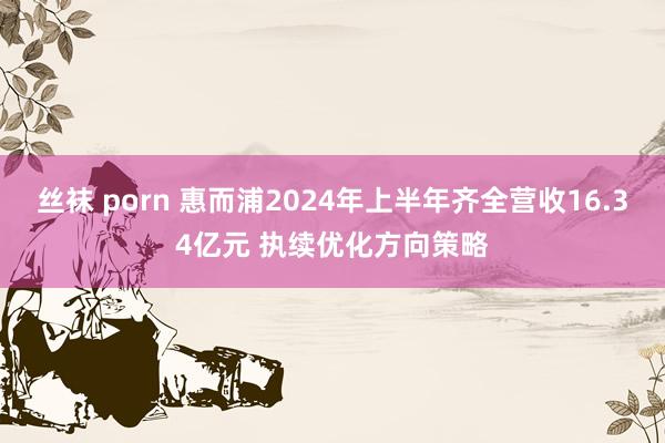 丝袜 porn 惠而浦2024年上半年齐全营收16.34亿元 执续优化方向策略