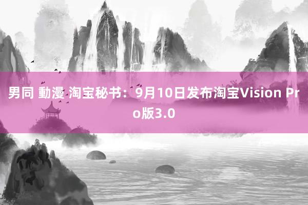 男同 動漫 淘宝秘书：9月10日发布淘宝Vision Pro版3.0