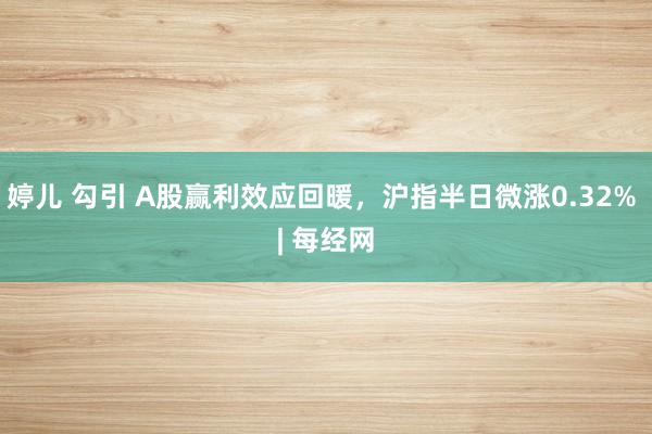 婷儿 勾引 A股赢利效应回暖，沪指半日微涨0.32% | 每经网