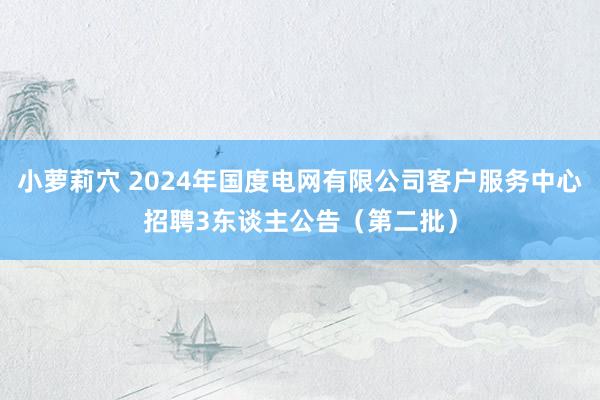 小萝莉穴 2024年国度电网有限公司客户服务中心招聘3东谈主公告（第二批）