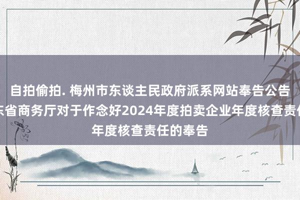 自拍偷拍. 梅州市东谈主民政府派系网站奉告公告公示广东省商务厅对于作念好2024年度拍卖企业年度核查责任的奉告